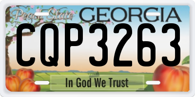 GA license plate CQP3263