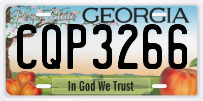 GA license plate CQP3266