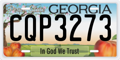 GA license plate CQP3273