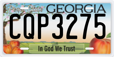 GA license plate CQP3275