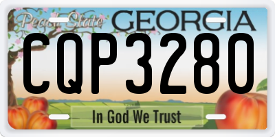 GA license plate CQP3280