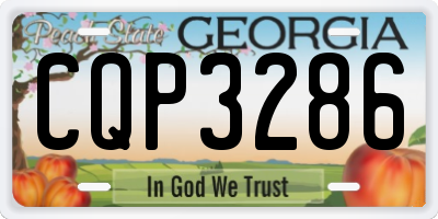 GA license plate CQP3286