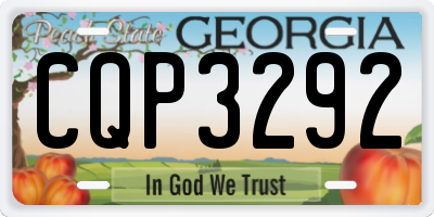 GA license plate CQP3292