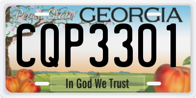 GA license plate CQP3301