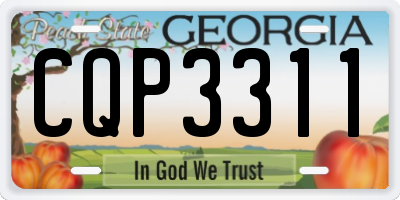 GA license plate CQP3311