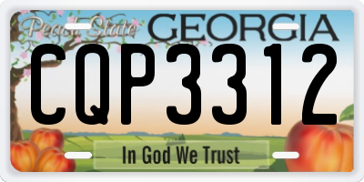 GA license plate CQP3312