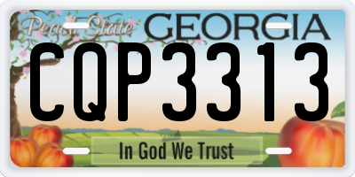 GA license plate CQP3313