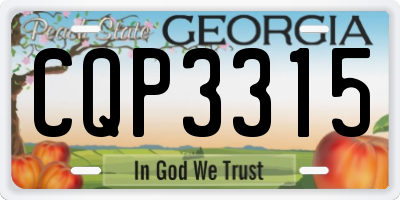 GA license plate CQP3315