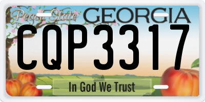 GA license plate CQP3317