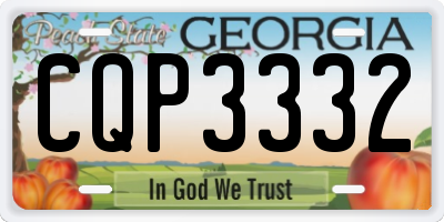 GA license plate CQP3332