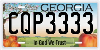 GA license plate CQP3333