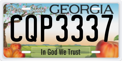 GA license plate CQP3337