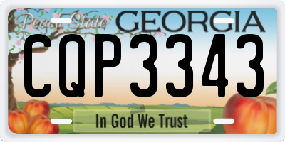 GA license plate CQP3343