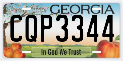 GA license plate CQP3344