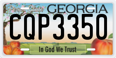 GA license plate CQP3350