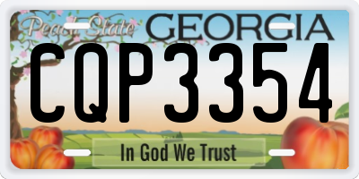 GA license plate CQP3354