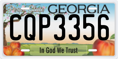 GA license plate CQP3356