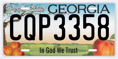 GA license plate CQP3358