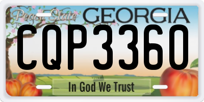 GA license plate CQP3360