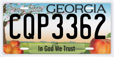 GA license plate CQP3362