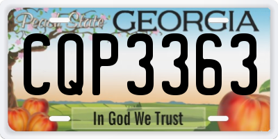 GA license plate CQP3363