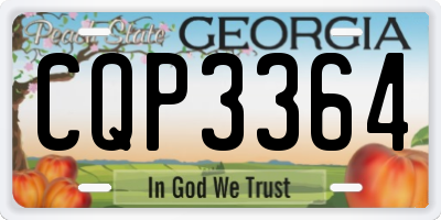 GA license plate CQP3364