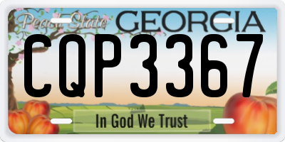 GA license plate CQP3367