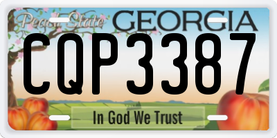 GA license plate CQP3387