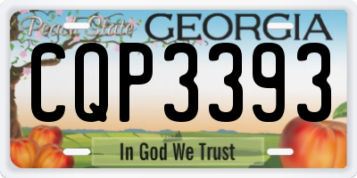 GA license plate CQP3393