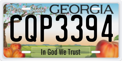 GA license plate CQP3394