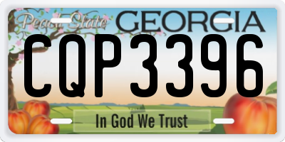 GA license plate CQP3396