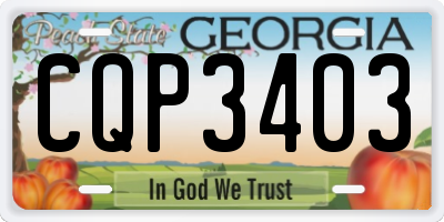 GA license plate CQP3403