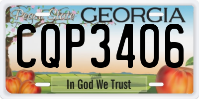 GA license plate CQP3406