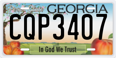 GA license plate CQP3407