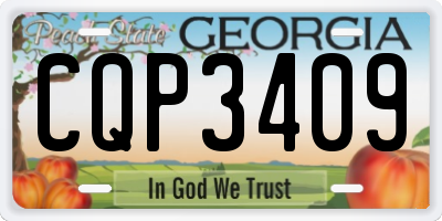 GA license plate CQP3409