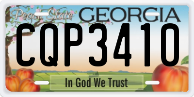 GA license plate CQP3410