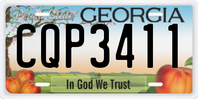 GA license plate CQP3411