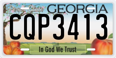 GA license plate CQP3413