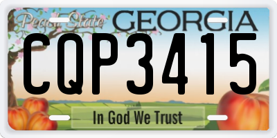GA license plate CQP3415