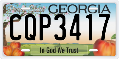 GA license plate CQP3417