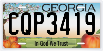 GA license plate CQP3419