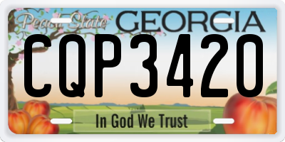 GA license plate CQP3420