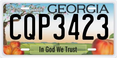 GA license plate CQP3423
