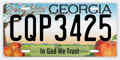 GA license plate CQP3425