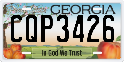 GA license plate CQP3426
