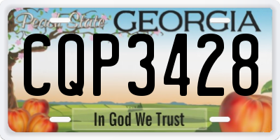 GA license plate CQP3428