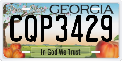 GA license plate CQP3429