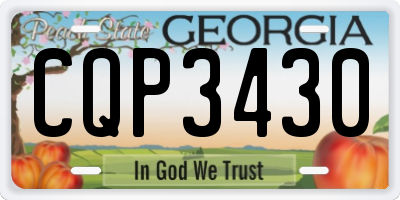 GA license plate CQP3430