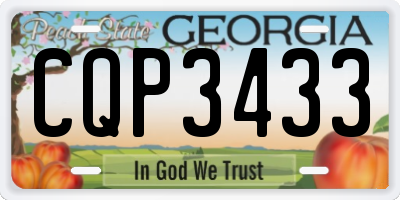 GA license plate CQP3433