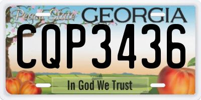 GA license plate CQP3436